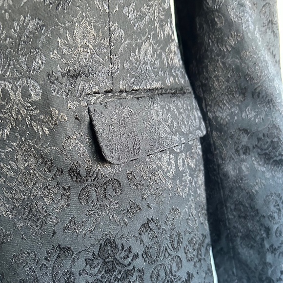 Dana Buchman Damask Black Long Sleeve Blazer Size 14 - Picture 8 of 13